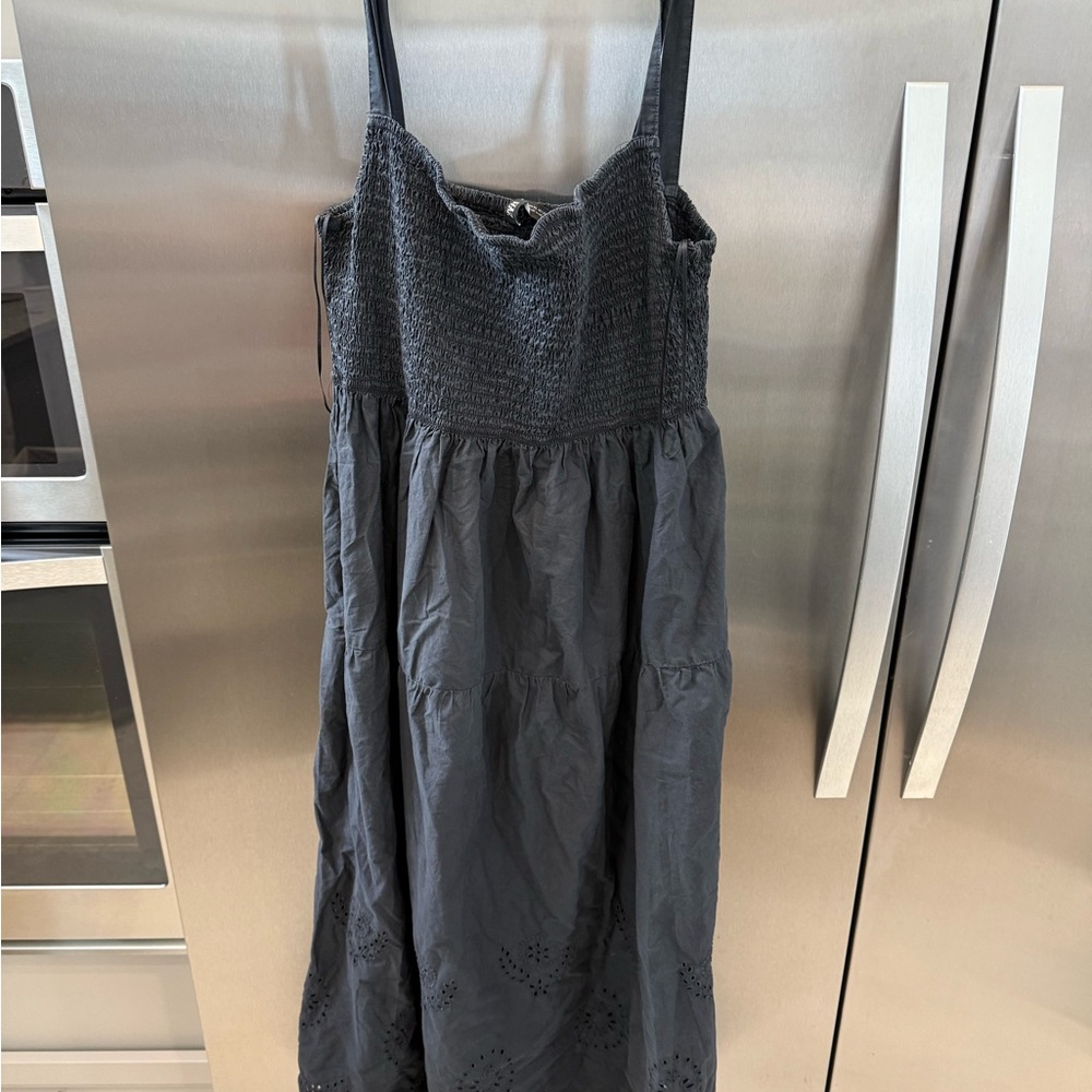 Zara Black Sleeveless Dress, eyelet trim